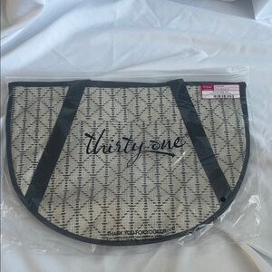 Thirty-One Black and Cream Tote Bag